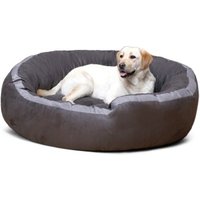 Tierlando LANA Hundebett Hundesofa M L XL Velours MEGA DICK SUPERWEICH schwarz/ graphit 80 cm, 25 cm, 70 cm von Tierlando