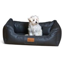 Tierlando MADDOX KOMFORT Hundebett Hundesofa Kunstleder S - XXL schwarz/ graphit 1 m, 25 cm, 75 cm von Tierlando