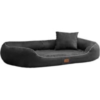Tierlando MARLON VISCO PLUS Velours - Orthopädisches Hundebett schwarz/ graphit 1,7 m, 35 cm, 1,1 m von Tierlando