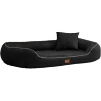 Tierlando MARLON VISCO PLUS Velours - Orthopädisches Hundebett schwarz 1,4 m, 30 cm, 1 m von Tierlando