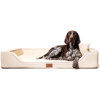 Tierlando MELODY LATEX - Orthopädisches LUXUS-Hundebett mit Anti-Haar Kunstleder creme 1 m, 22 cm, 75 cm von Tierlando