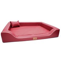 Tierlando MELODY LATEX - Orthopädisches LUXUS-Hundebett mit Anti-Haar Kunstleder dunkelrot 85 cm, 22 cm, 60 cm von Tierlando