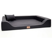 Tierlando MELODY LATEX - Orthopädisches LUXUS-Hundebett mit Anti-Haar Kunstleder schwarz 1,2 m, 22 cm, 85 cm von Tierlando