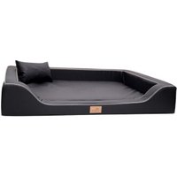 Tierlando MELODY LATEX - Orthopädisches LUXUS-Hundebett mit Anti-Haar Kunstleder schwarz 1 m, 22 cm, 75 cm von Tierlando