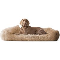 Tierlando PEDRO - Orthopädisches Hundebett mit kuscheligem Langflor beige 1,6 m, 22 cm, 1,1 m von Tierlando