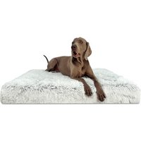 Tierlando PITT Shaggy ORTHO PLUS - Orthopädische Hundematratze weiß/ grau 1,2 m, 13 cm, 90 cm von Tierlando