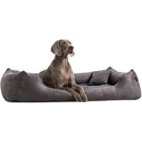 Tierlando PLUTO SOFT - Orthopädisches Hundebett aus samtweichem Velours schwarz/ graphit 1,1 m, 25 cm, 90 cm von Tierlando