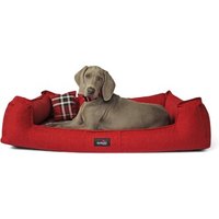Tierlando SCOTCH VISCO - Orthopädisches Hundebett mit 2-in-1-Bezug dunkelrot 1,1 m, 22 cm, 90 cm von Tierlando