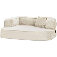 Tierlando SHARLEEN VISCO PLUS - Orthopädisches Hundesofa mit kuscheligem Teddystoff creme 80 cm, 30 cm, 60 cm von Tierlando