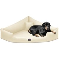 Tierlando TRIVIA - Orthopädisches Eckhundebett creme 1,2 m, 25 cm, 1,2 m von Tierlando