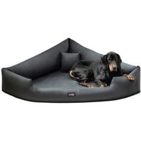 Tierlando TRIVIA - Orthopädisches Eckhundebett schwarz/ graphit 1 m, 25 cm, 1 m von Tierlando