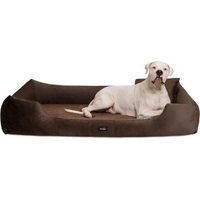 Tierlando VINCENT High-Tech-Velours (Triton) und Cord - Orthopädisches Hundebett braun 1,1 m, 25 cm, 90 cm von Tierlando