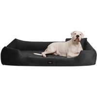 Tierlando VINCENT High-Tech-Velours (Triton) und Cord - Orthopädisches Hundebett schwarz 90 cm, 22 cm, 75 cm von Tierlando