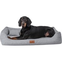 Tierlando WILLIAM Couture - Orthopädisches Hundebett schwarz/ graphit 1,3 m, 22 cm, 1 m von Tierlando