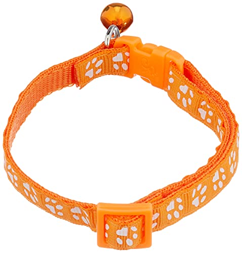 Halsband für Katzen und kleine Hunde, mit Glöckchen, Größenverstellbar, Orange von Tierlieb L