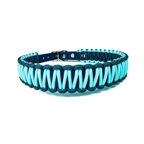 Hundehalsband Lori Tierluxe - Handgemacht, Paracord, Biothane (Blau, L Halsumfang 35-41 cm) von Tierluxe