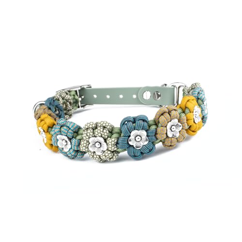 Hundehalsband Tierluxe Blumen Paracord (Sonnengarten, XXXL Halsumfang 50-57 cm) von Tierluxe