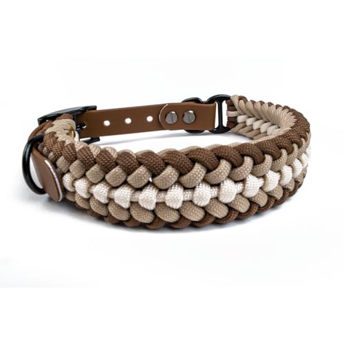 Hundehalsband Tierluxe Foxy Handgemacht Paracord Biothane (Erde, M Halsumfang 30-35 cm) von Tierluxe