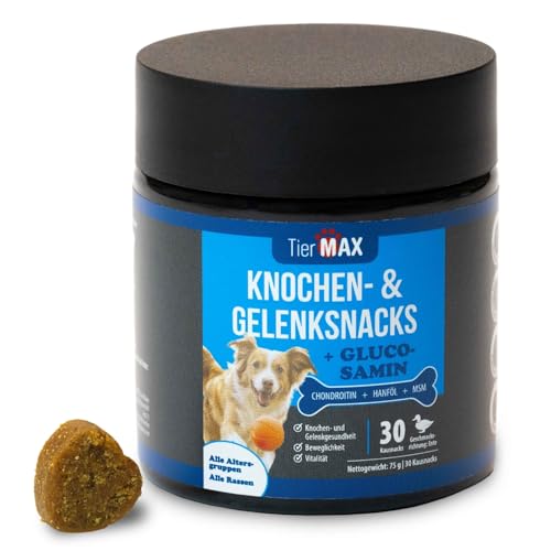 Tiermax Knochen & Gelenksnack (30 Stück) für Hunde – Premium Qualität Leckerlis – für mehr Beweglichkeit – Natürlicher Schutz für Hunde von Tiermax