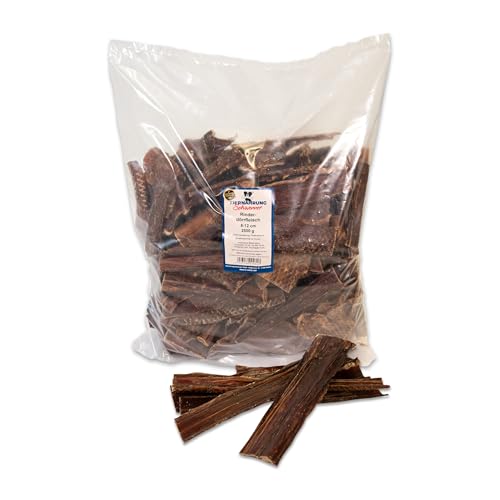 Tiernahrung Schwenner Rinderdörrfleisch für Hunde - 8-12 cm leckere Kaustangen - Hundeleckerli aus Trockenfleisch - 2500g Hundesnack von Tiernahrung Schwenner
