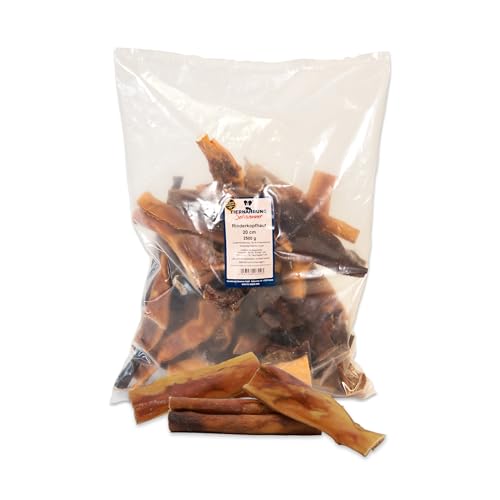 Tiernahrung Schwenner - Rinderkopfhaut für Hunde getrocknet – Dog Snacks – Hunde Zahnpflege – 2500g 20cm von Tiernahrung Schwenner