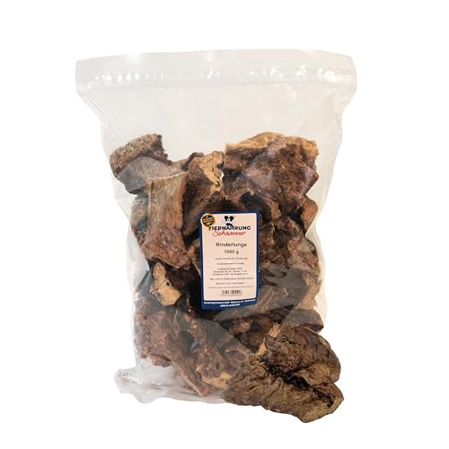 Tiernahrung Schwenner Rinderlunge getrocknet – Hundeleckerli aus Trockenfleisch, Hunde Snacks, Trainingsleckerli Hund, Kauartikel Hund groß & klein – 1000g von Tiernahrung Schwenner