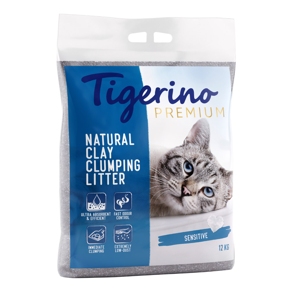 2 x 12 kg Tigerino Premium Katzenstreu zum Sonderpreis! - Sensitive (parfümfrei) von Tigerino