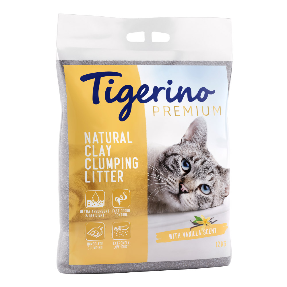 2 x 12 kg Tigerino Premium Katzenstreu zum Sonderpreis! - Vanilleduft von Tigerino