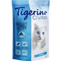 Tigerino Crystals bunte Katzenstreu - Sensitive, parfümfrei - blau 3 x 5 l von Tigerino