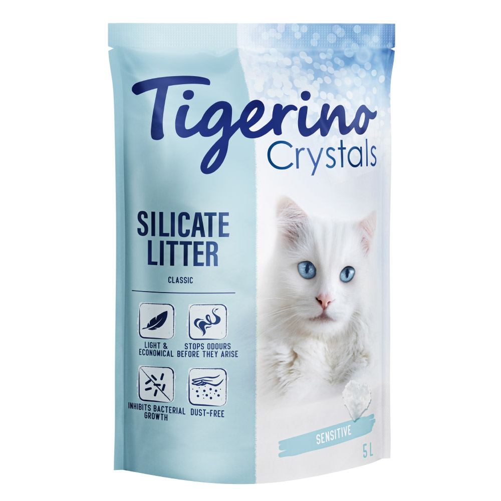 Tigerino Crystals Katzenstreu - Sensitive (parfümfrei) - 6 x 5 l - Sparangebot! von Tigerino