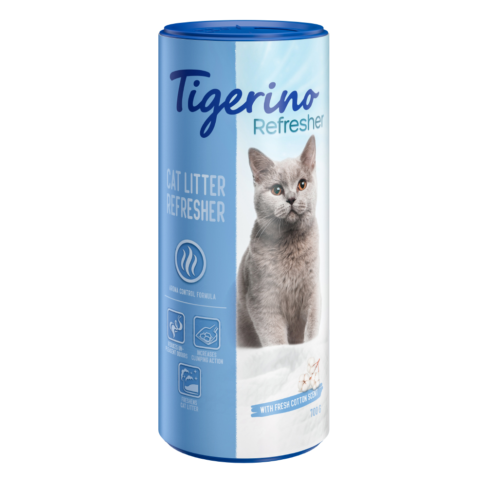 Tigerino Refresher Naturton-Deodorant für Katzenstreu – 3 Duftvarianten - Baumwollblütenduft (700 g) von Tigerino