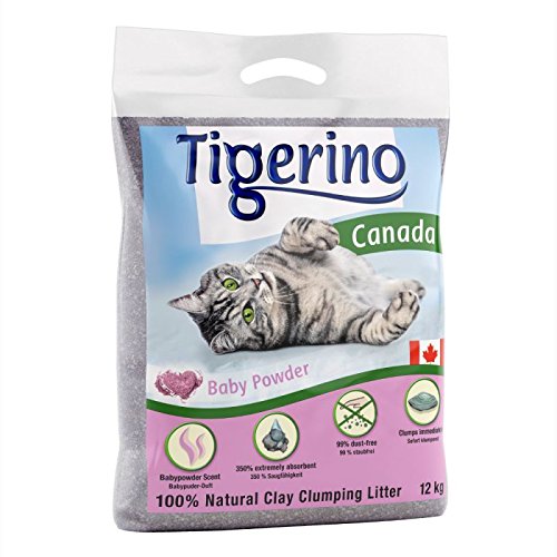 Tigerino Doppelpack Canada Katzenstreu, Babypuder 2x12kg von Tigerino