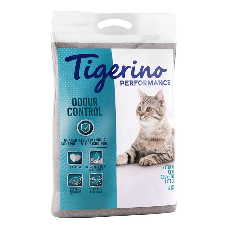 Tigerino Performance Odour Control Katzenstreu mit Natron – parfümfrei - 12 kg von Tigerino