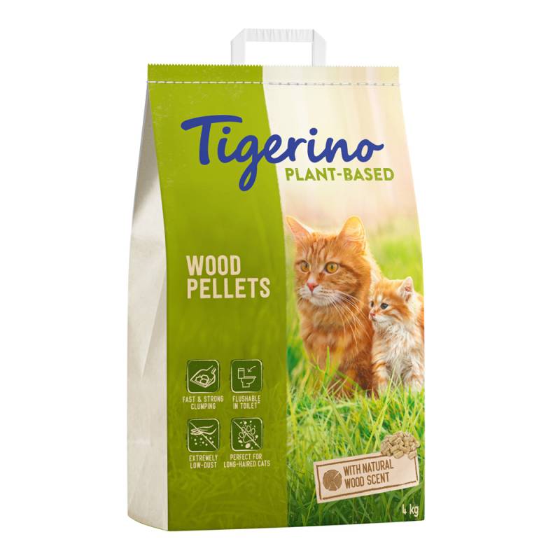Tigerino Plant-Based Katzenstreu zum Probierpreis! Holz-Pellets - (parfümfrei) 8 l (4 kg) von Tigerino