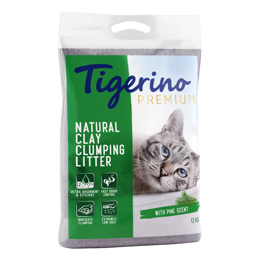Tigerino Premium Katzenstreu 12 kg - Pinienduft von Tigerino