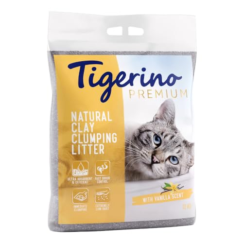 Tigerino Premium Katzenstreu 12KG (1 Stück, Vanilleduft) von Tigerino
