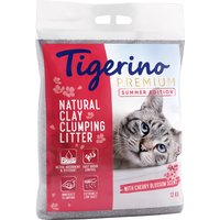 Tigerino Premium Katzenstreu 2 x 12 kg - Sparpaket - Limited Edition: Kirschblütenduft von Tigerino