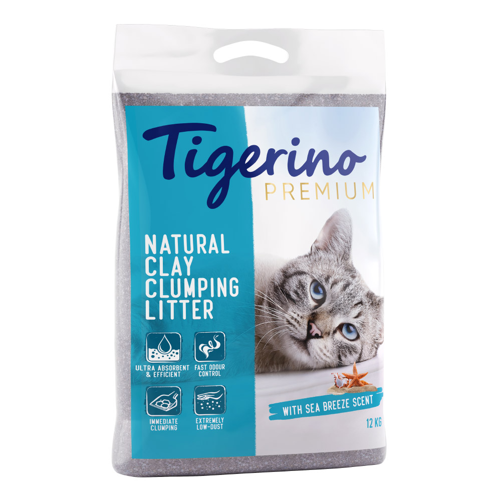 Tigerino Premium Katzenstreu – Meeresbrise-Duft - 12 kg von Tigerino
