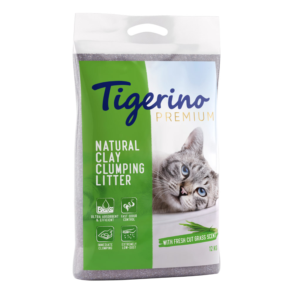 Tigerino Premium Katzenstreu – Duft nach frischem Gras - 12 kg von Tigerino