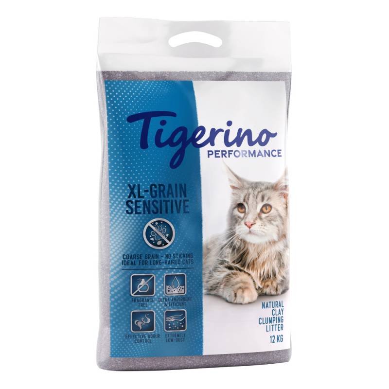 Tigerino Performance XL-Grain Sensitive Katzenstreu – parfümfrei Sparpaket 2 x 12 kg von Tigerino