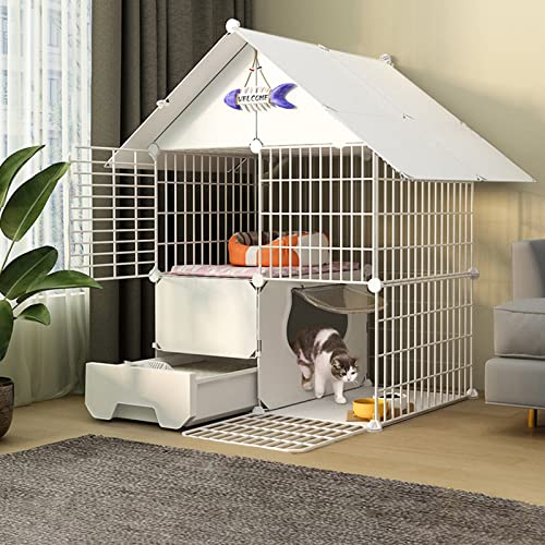 Tightstore Katzengehege Groß mit Katzenklo, Draht-katzenkäfig, 3-stöckiger Katzengehege für Balkon, Zusammenklappbarer Katzenkäfig, Ideal für 1-4 Katzen Tightstore Katzengehege Groß mit Katzenklo, Draht-katzenkäfig, 3-stöckiger Katzengehege für Balkon, Zusammenklappbarer Katzenkäfig, Ideal für 1-4 Katzen von Tightstore