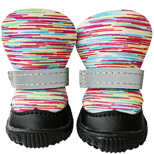 Tiiiopkvvv 4 Stück/Charge Haustier-Hundeschuhe, weiche, warme Stiefel, verschleißfest, für kleine und mittelgroße Hunde (Farbe: A, Größe: 4) (A Größe 3) von Tiiiopkvvv