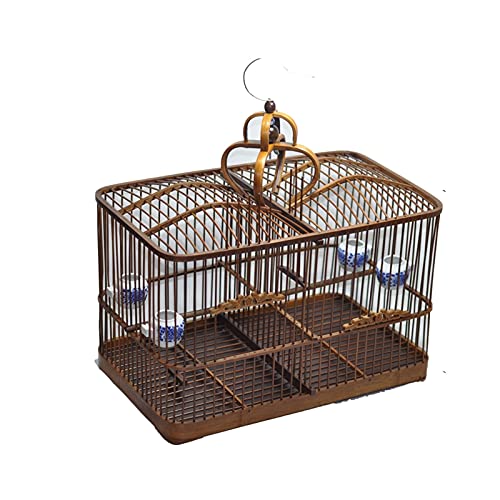 Tiiiopkvvv Der Käfig ist aus Holz mit reinem, handgefertigtem quadratischem Käfig und roten Akazien-Vogelkäfig-Vogelstangen (Farbe: Primärfarbe) (Braunheit) von Tiiiopkvvv