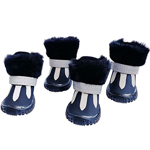 Tiiiopkvvv Hunde-Regenstiefel, 4 Stück, Hunde-Schuhüberzüge, Haustierbedarf, Hundestiefel, Winter, warme Haustierschuhe, verschleißfeste Haustiersocken (Farbe: A, Größe: 4) (A-Größe 5) von Tiiiopkvvv