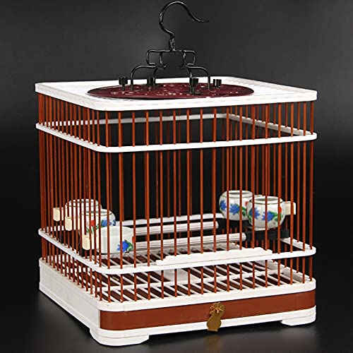 Tiiiopkvvv Neues Modell Stahl Muschelkäfig Stickerei Dianchin Jade Gelb Vogelzubehör Badkäfig Federschublade Vogelstangen (Farbe: 1) (Messing) von Tiiiopkvvv