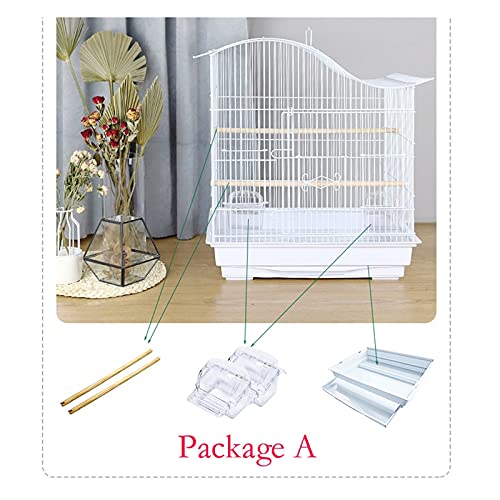 Tiiiopkvvv Vogelkäfig mit Schublade, Reinigungsschale, Papageienkäfig, Perle, Vogel, Haustier, Vogel, Zierkäfig, Zuchtkäfig, Vogelsitzstangen (Farbe: Messing) von Tiiiopkvvv