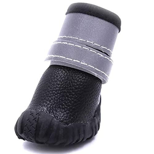 Tiiiopkvvv Winter-Hundeschuhe aus Leder für kleine Hunde, rutschfest, Chihuahua, York, Teddy, Haustier, Katzenstiefel, Socken, weiche Sohle (Farbe: Blau, Größe: 5 Code) (Schwarz 3 Code) von Tiiiopkvvv