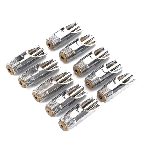 Automatischer Schweine Nippel, 10pcs Edelstahl Bewässerungssauger Automatische Trinker Schweinetränke Geflügel Trinknippel Schweinenippeltränke Sauen Ferkel Trinken Schweinen Wassertränke Kleintiere von Tiiyee