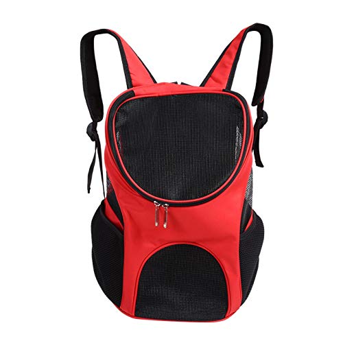 Haustier-Rucksack für Hunde, Katzen, Welpen, Kaninchen, Welpen, vollständig belüftetes Netzgewebe, entworfen für Reisen, Wandern, langes Spazierengehen, Outdoor-Einsatz (rot) von Tiiyee