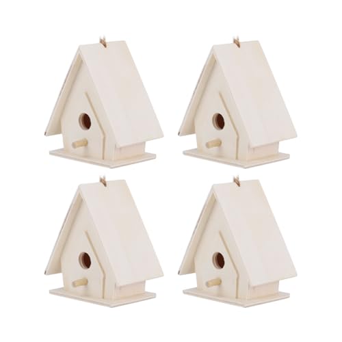 Holz Vogelhaus Bausatz, 4 Stück Aufhängen Nistkasten Landhäuser Kolibrihütte Residenzen Vogelfutterhaus Bluebird Futterhaus Vögel Garten Balkon Meise Nisthöhle Spatzen Innen Gartendekoration DIY Holz Vogelhaus Bausatz, 4 Stück Aufhängen Nistkasten Landhäuser Kolibrihütte Residenzen Vogelfutterhaus Bluebird Futterhaus Vögel Garten Balkon Meise Nisthöhle Spatzen Innen Gartendekoration DIY von Tiiyee